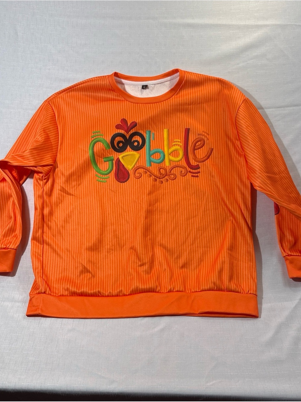 Women’s XL Orange 'Gobble' Turkey Graphic Sweatshirt